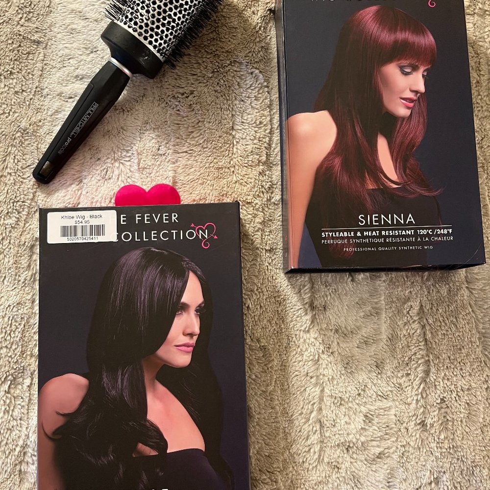 Fever Collection Brand New Wigs in Box plus Paul Mitchell Round Brush